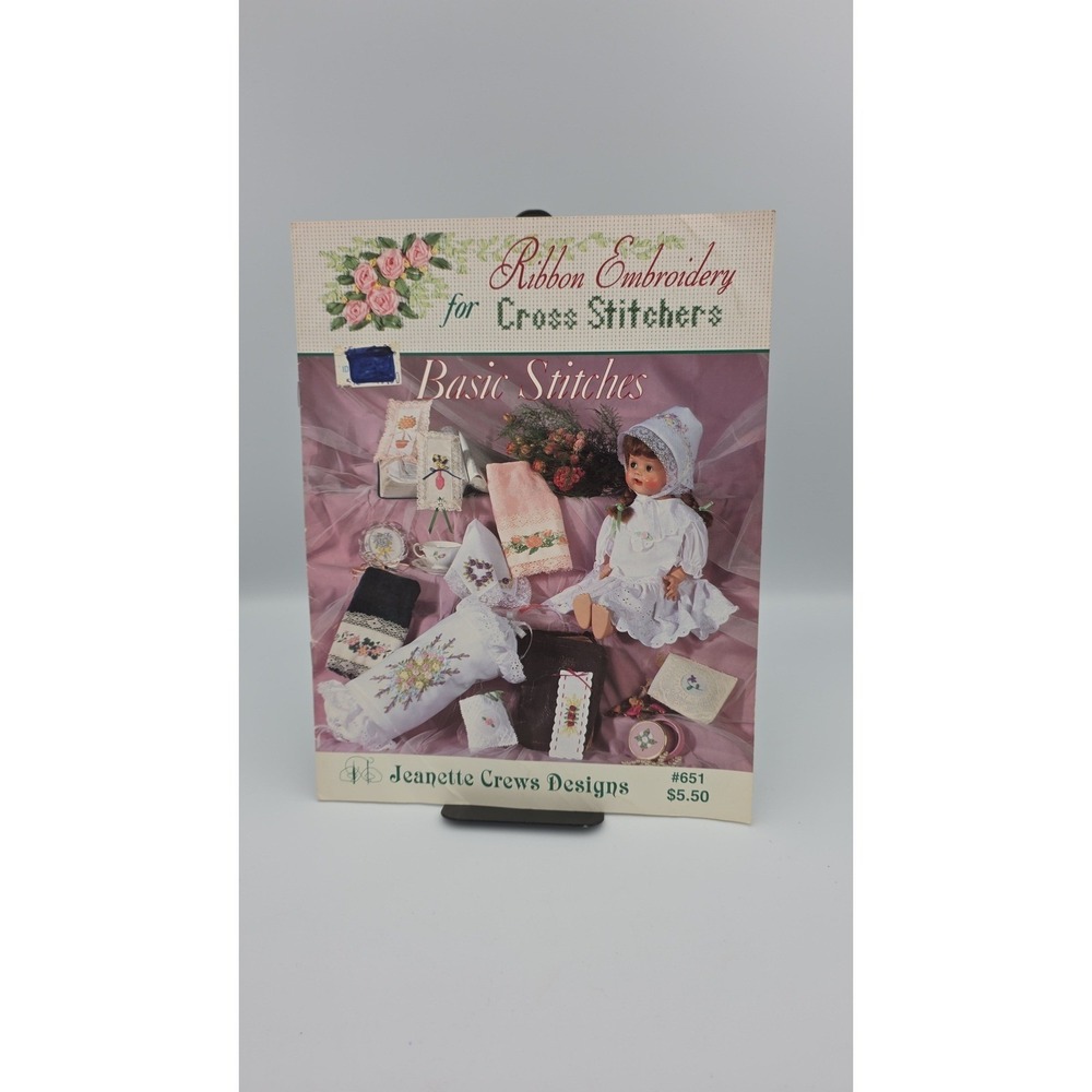 Ribbon Embroidery For Cross‎ Stitchers, 1994, Booklet #651, Cross Stitch Pattern